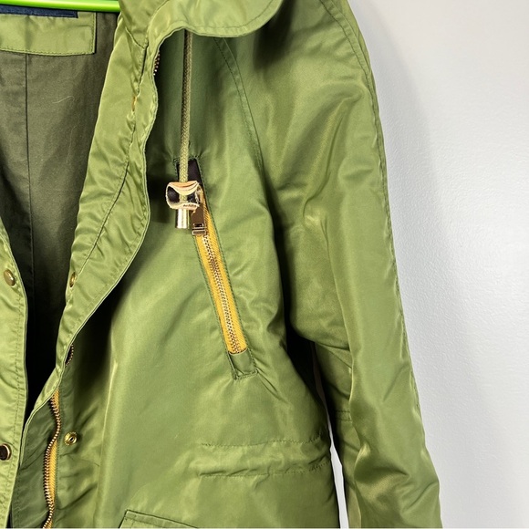 Zara Green and brown Utility Cargo Jacket with Hood and Adjustable Fit women L - Picture 5 of 15